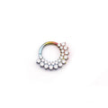 Sunflower Double-Layer Rainbow CZ Titanium Daith Ring - Sunflower Double-Layer Rainbow CZ Titanium Daith Ring - Rainbow by CRUXJEWELRY