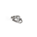 Heart-shaped CZ Chains Segment Hoop - Heart-shaped CZ Chains Segment Hoop - Default Title by CRUXJEWELRY