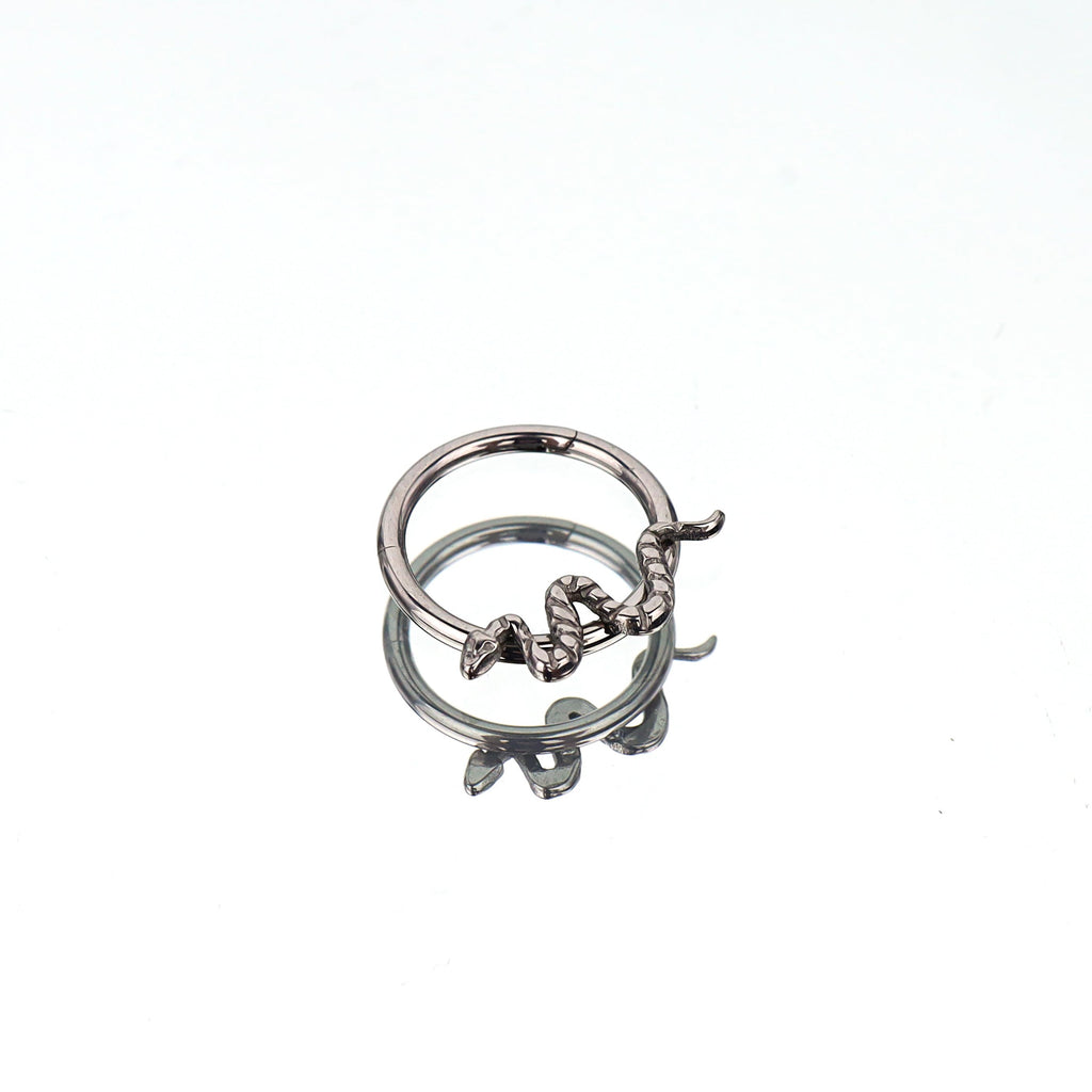 Multicolored Titanium Serpent Septum Clicker - Multicolored Titanium Serpent Septum Clicker - Sliver by CRUXJEWELRY