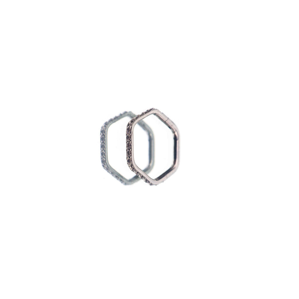 Hexagon CZ Stainless Steel CZ Ring - Hexagon CZ Stainless Steel CZ Ring - Default Title by CRUXJEWELRY