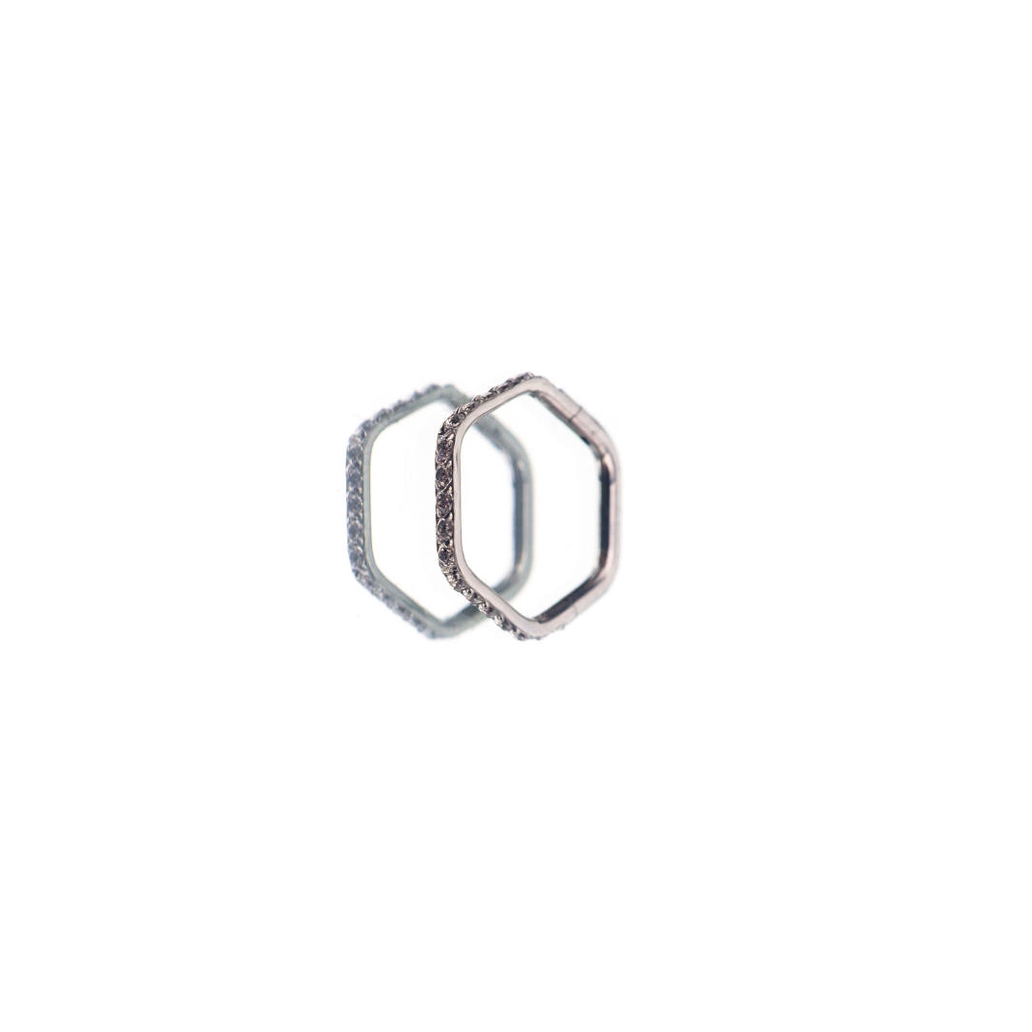 Hexagon CZ Stainless Steel CZ Ring - Hexagon CZ Stainless Steel CZ Ring - Default Title by CRUXJEWELRY