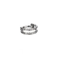 Multicolored Double-Layer CZ Titanium Segment Hoop - Multicolored Double-Layer CZ Titanium Segment Hoop - Sliver / 8mm by CRUXJEWELRY