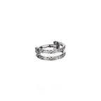Multicolored Double-Layer CZ Titanium Segment Hoop - Multicolored Double-Layer CZ Titanium Segment Hoop - Sliver / 8mm by CRUXJEWELRY