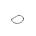 Multicolored CZ Ball Titanium D-Ring - Multicolored CZ Ball Titanium D-Ring - Sliver by CRUXJEWELRY