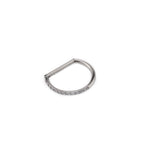Multicolored CZ Ball Titanium D-Ring - Multicolored CZ Ball Titanium D-Ring - Sliver by CRUXJEWELRY