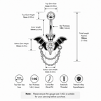 Bat CZ Dangle Belly Ring
