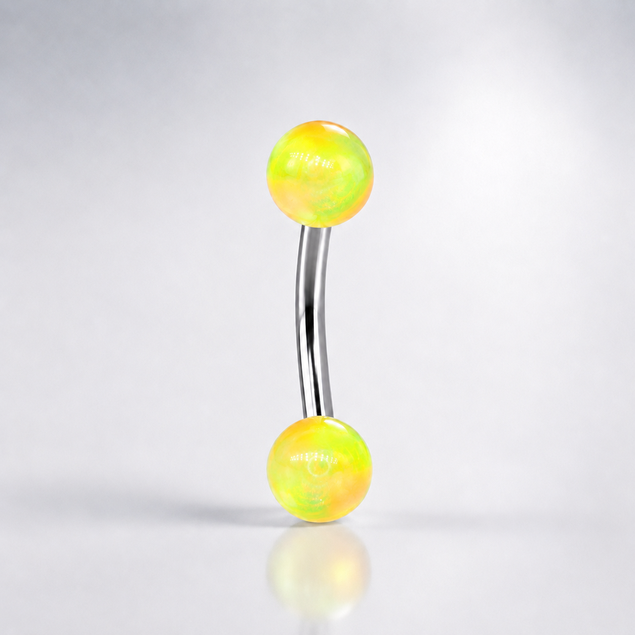 Opal Ball Titanium Eyebrow Barbell