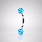 ASTM F136 Titanium Full CZ Curved Barbell | Eyebrow & Rook
