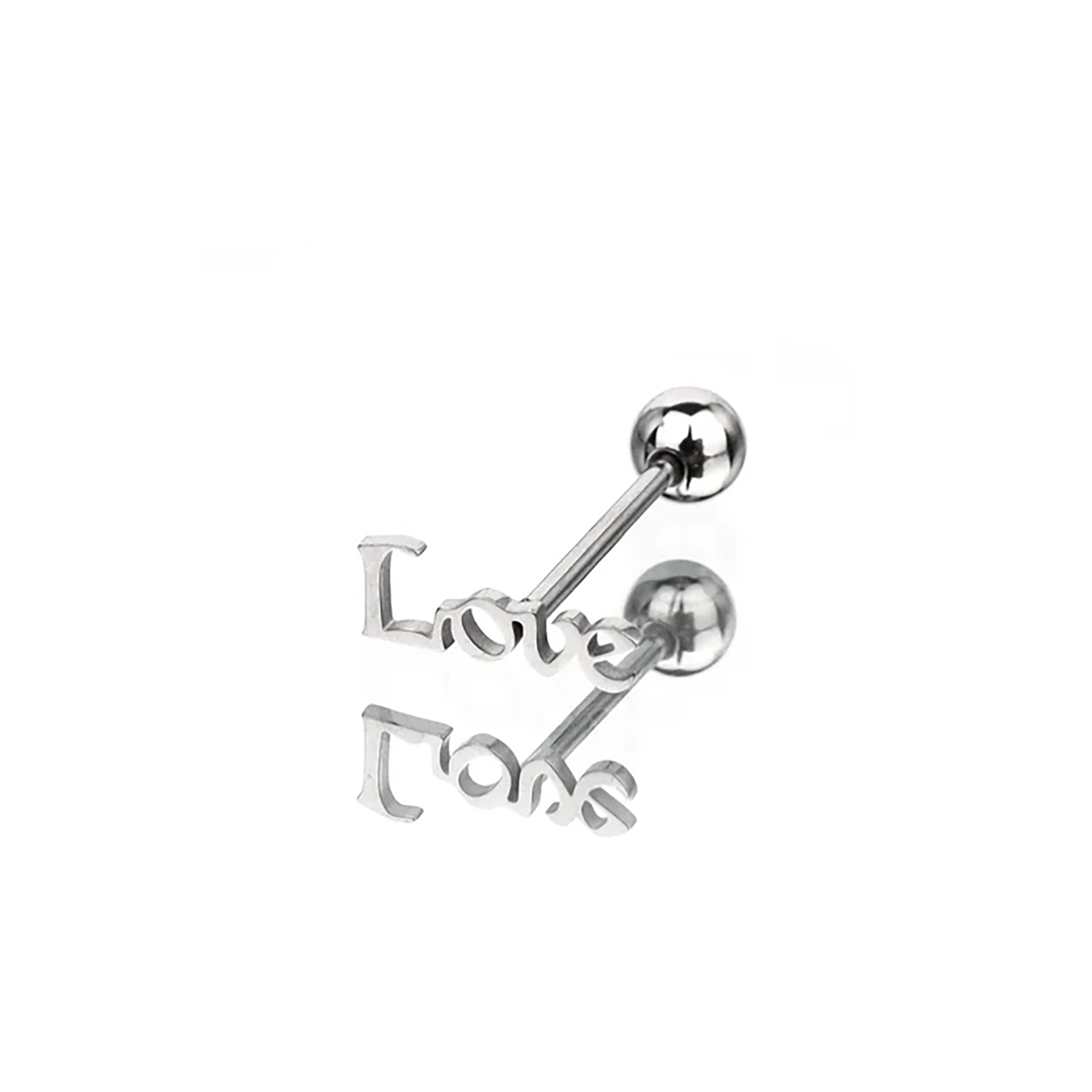 Surgical Steel Initial Tongue Ring | Custom Letter Short Barbell