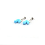 Paws & Purrs - Titanium Alloy Blue Resin Deer Antler Helix Stud - Paws & Purrs - Titanium Alloy Blue Resin Deer Antler Helix Stud - Set / 6mm by CRUXJEWELRY