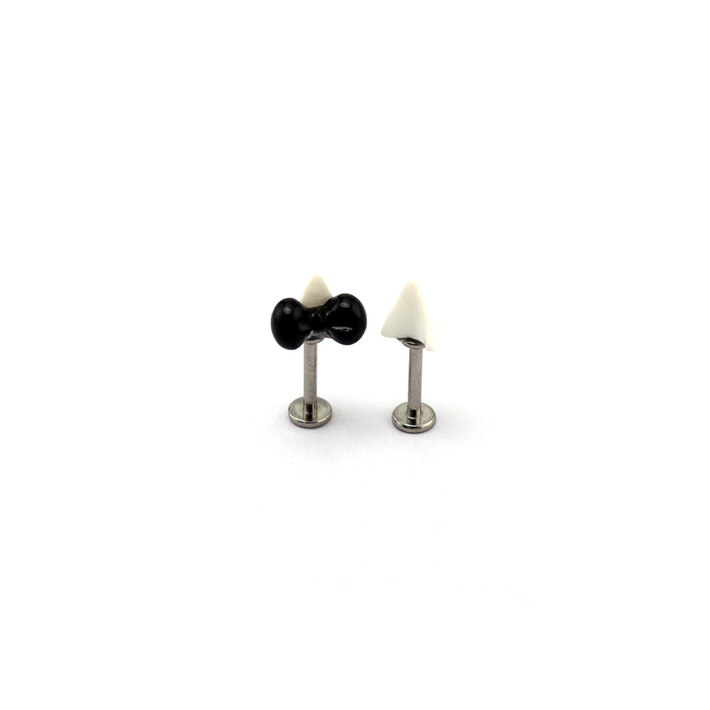 Paws & Purrs - Villain Hello Kitty Ear Stud - Paws & Purrs - Villain Hello Kitty Ear Stud - Bowkont / 6mm by CRUXJEWELRY