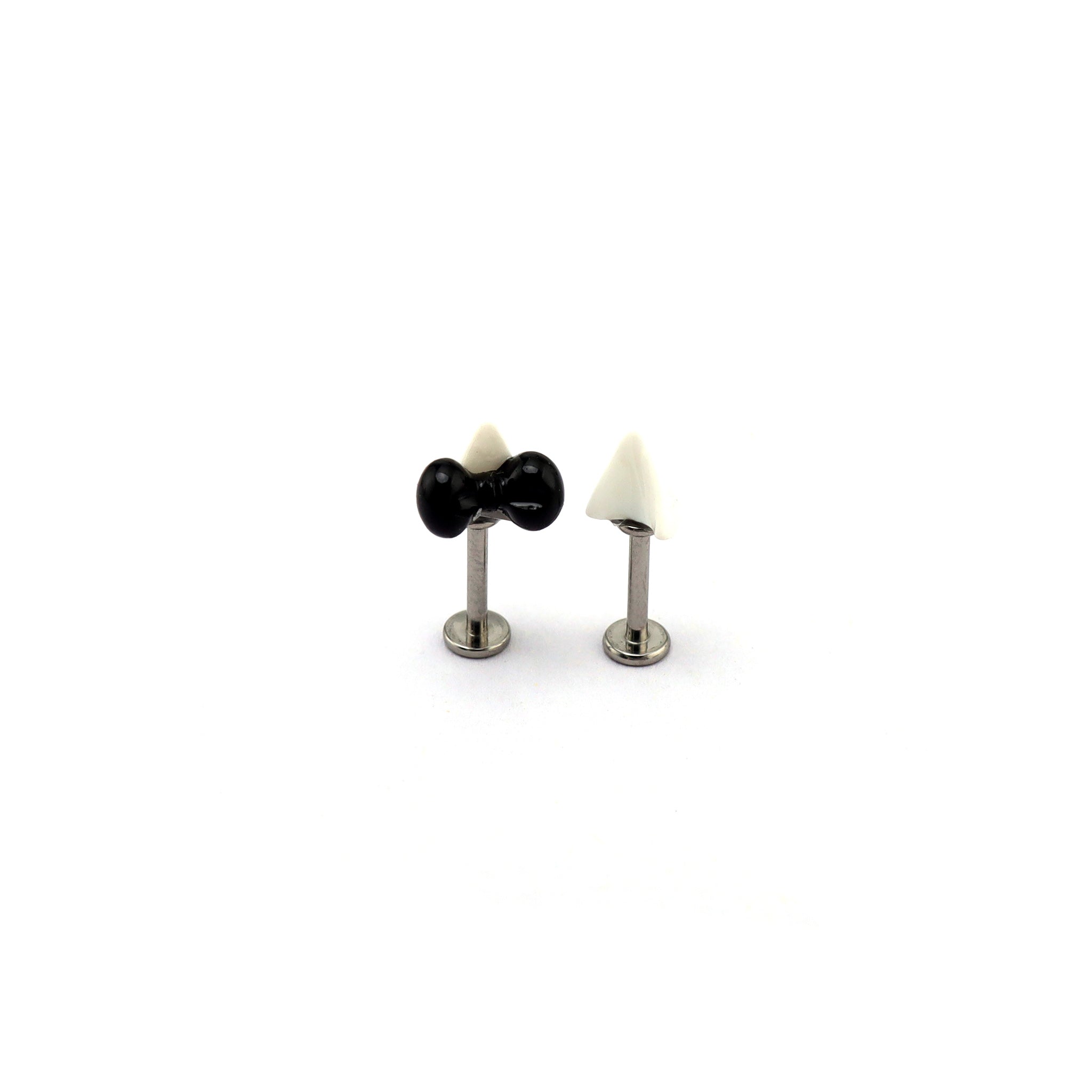 Paws & Purrs - Villain Hello Kitty Ear Stud - Paws & Purrs - Villain Hello Kitty Ear Stud - Bowkont / 6mm by CRUXJEWELRY