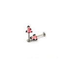 Paws & Purrs - Titanium Alloy Black & White Leopard Print Cat Ear Stud - Paws & Purrs - Titanium Alloy Black & White Leopard Print Cat Ear Stud - Set / 6mm by CRUXJEWELRY