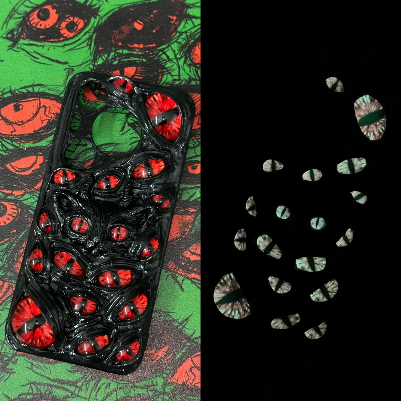 Demon Cat Eye 3D Gothic Phone Case Series Glow-in-the-Dark