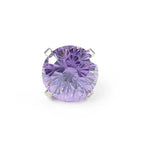 Purple Firework-Cut CZ Internally Threaded Titanium Studs