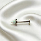 Hypoallergenic F136 Titanium Opal Cone Threadless Pin Nose Ear Labret Stud