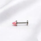 Hypoallergenic F136 Titanium Opal Cone Threadless Pin Nose Ear Labret Stud
