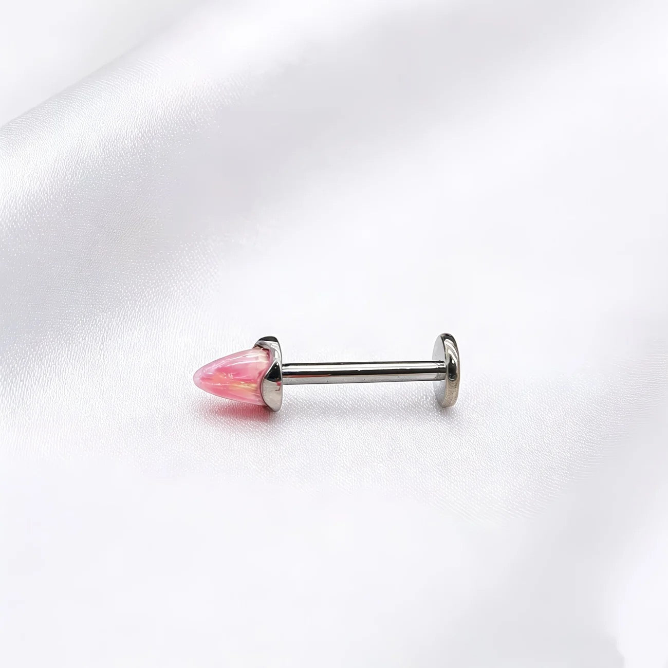 Hypoallergenic F136 Titanium Opal Cone Threadless Pin Nose Ear Labret Stud