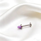 Hypoallergenic F136 Titanium Opal Cone Threadless Pin Nose Ear Labret Stud