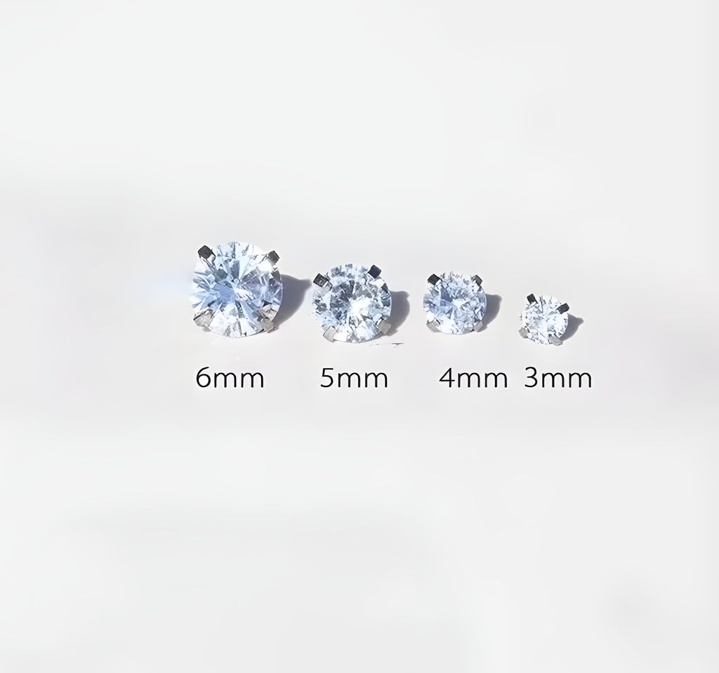 Titanium Brilliant CZ Statement Stud | Unique High-Sparkle Earring