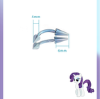 MLP Titanium Spiked Titanium Curved Barbell | Rook & Eyebrow Angel Fangs Lip Ring