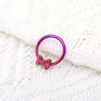 16G Bow Titanium Segment Hoop - 16G Bow Titanium Segment Hoop - Purple-Pink Gradient by CRUXJEWELRY