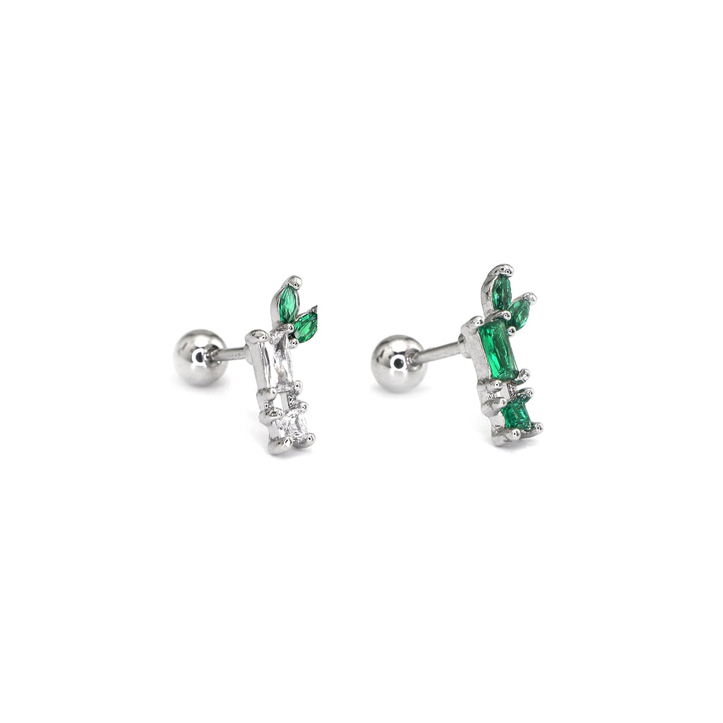 Eastern Aesthetics - Bamboo CZ Externally Threaded. Ear Studs - Eastern Aesthetics - Bamboo CZ Externally Threaded. Ear Studs - Set by CRUXJEWELRY