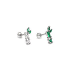Eastern Aesthetics - Bamboo CZ Externally Threaded. Ear Studs - Eastern Aesthetics - Bamboo CZ Externally Threaded. Ear Studs - Set by CRUXJEWELRY