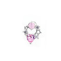 Pink CZ Cat's Eye Floral Halo white-gold-plated copper Ear Studs - Pink CZ Cat's Eye Floral Halo white-gold-plated copper Ear Studs - Single by CRUXJEWELRY