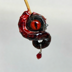 Cthulhu Eye – Vertical Pupil Octopus Tentacle Earrings in Deep Red
