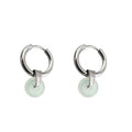 Eastern Aesthetics - White & Green Pendant Jade Earrings - Eastern Aesthetics - White & Green Pendant Jade Earrings - Pair of White by CRUXJEWELRY