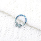 16G Bow Titanium Segment Hoop - 16G Bow Titanium Segment Hoop - Blue-White Gradient by CRUXJEWELRY