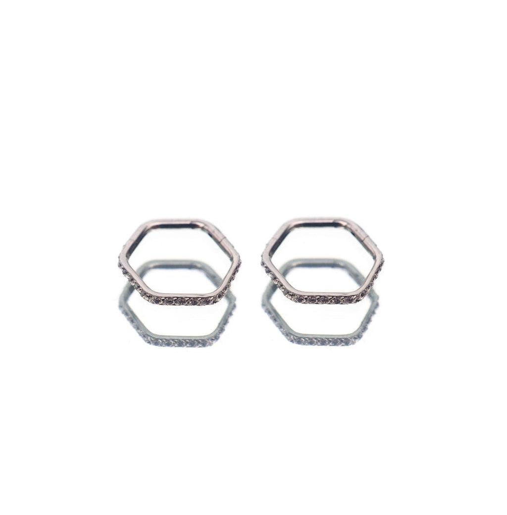 Hexagon CZ Stainless Steel CZ Ring - Hexagon CZ Stainless Steel CZ Ring - Default Title by CRUXJEWELRY