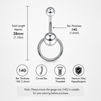 Spinning Ball Titanium Belly Ring