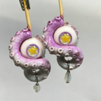 Mystic Star Cthulhu Eye – Purple Tentacle Earrings