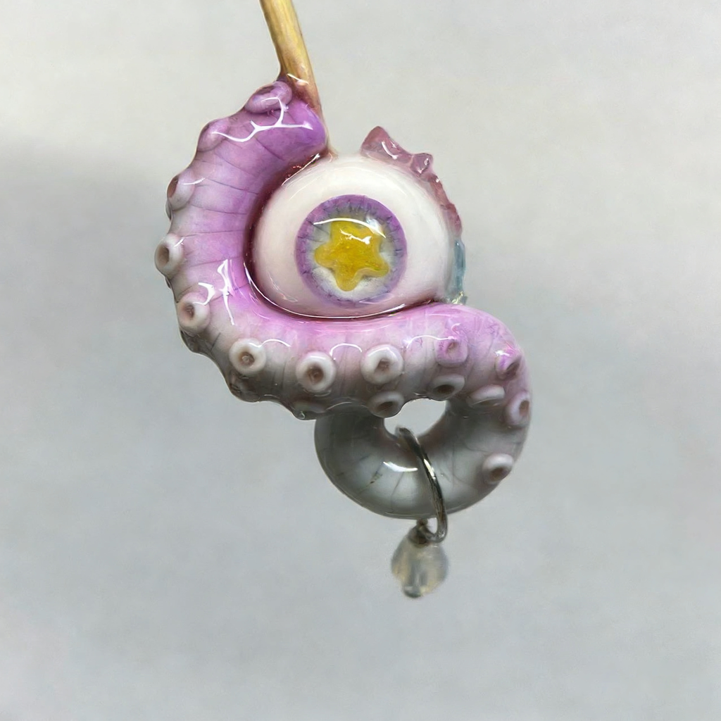 Mystic Star Cthulhu Eye – Purple Tentacle Earrings