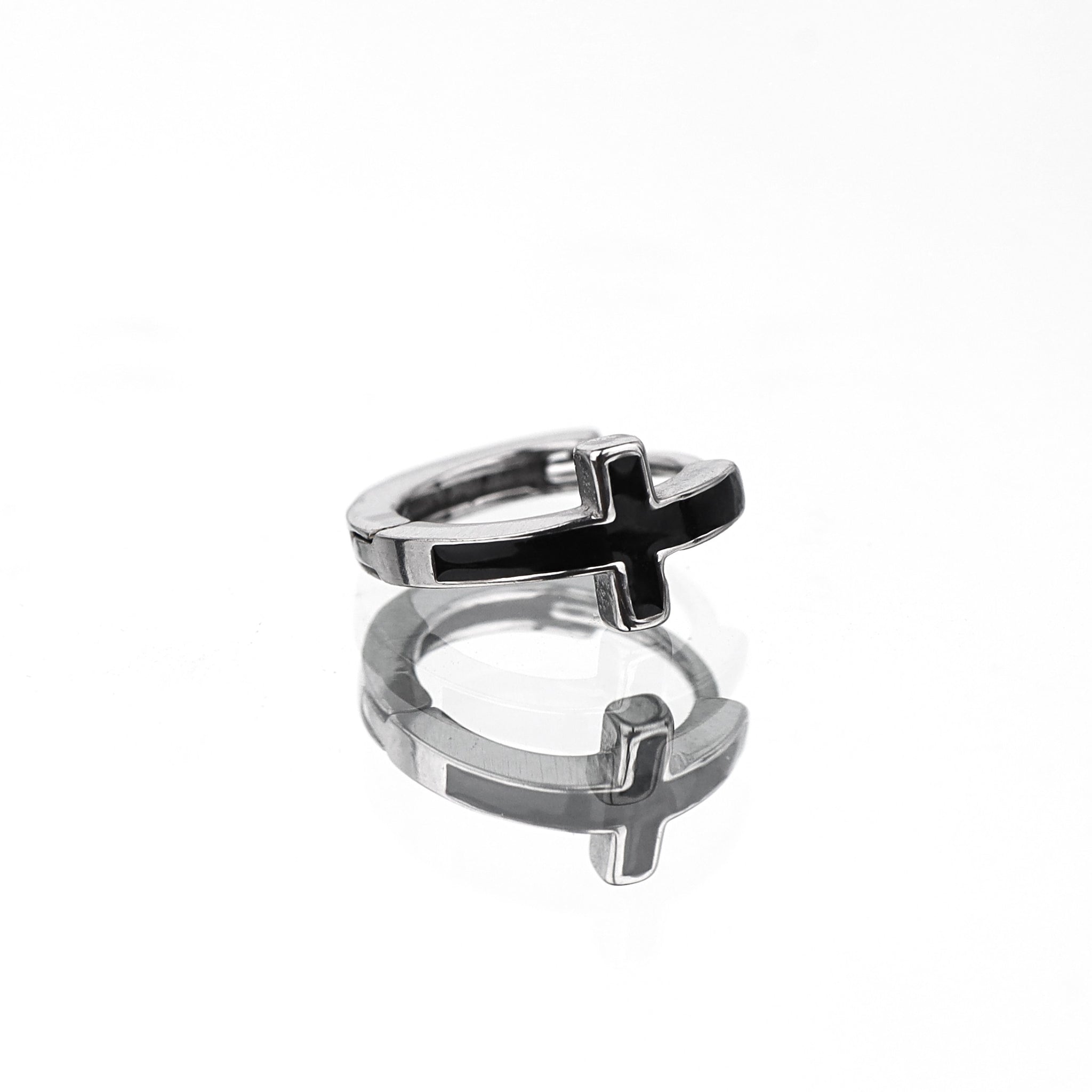 One-Piece Cross Stainless Steel Earrings - One-Piece Cross Stainless Steel Earrings - Single by CRUXJEWELRY
