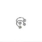 Colorful Full CZ Ball Horseshoe Ring - Colorful Full CZ Ball Horseshoe Ring - White / 8mm by CRUXJEWELRY