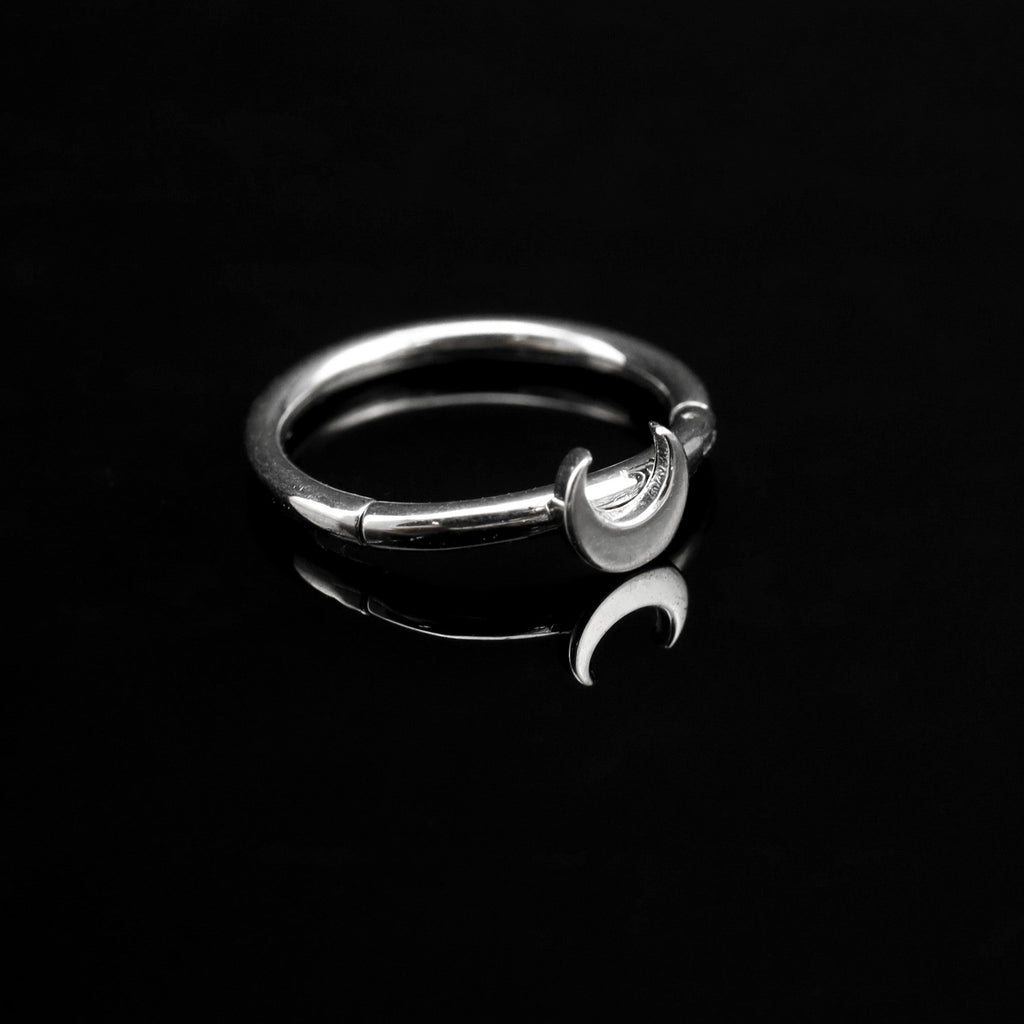 Little Moon Stainless Steel Segment Hoop - Little Moon Stainless Steel Segment Hoop - 8mm by CRUXJEWELRY