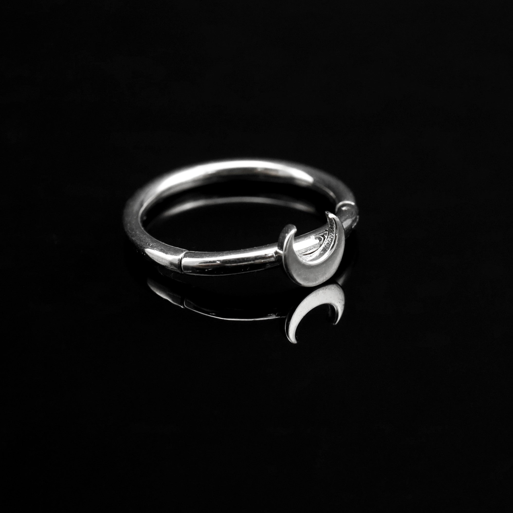 Little Moon Stainless Steel Segment Hoop - Little Moon Stainless Steel Segment Hoop - 8mm by CRUXJEWELRY
