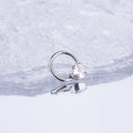 Heart-shaped CZ Stainless Steel Segment Hoop - Heart-shaped CZ Stainless Steel Segment Hoop - Radiant White / 8 mm by CRUXJEWELRY