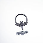 Bat CZ Stainless Steel Clicker Nose Ring - Bat CZ Stainless Steel Clicker Nose Ring - Default Title by CRUXJEWELRY