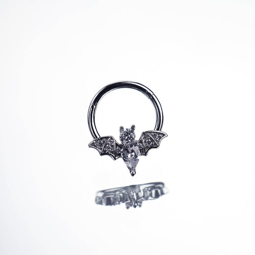 Bat CZ Stainless Steel Clicker Nose Ring - product image 2