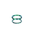 Engraved Wavy Titanium Segment Hoop - Engraved Wavy Titanium Segment Hoop - Green by CRUXJEWELRY