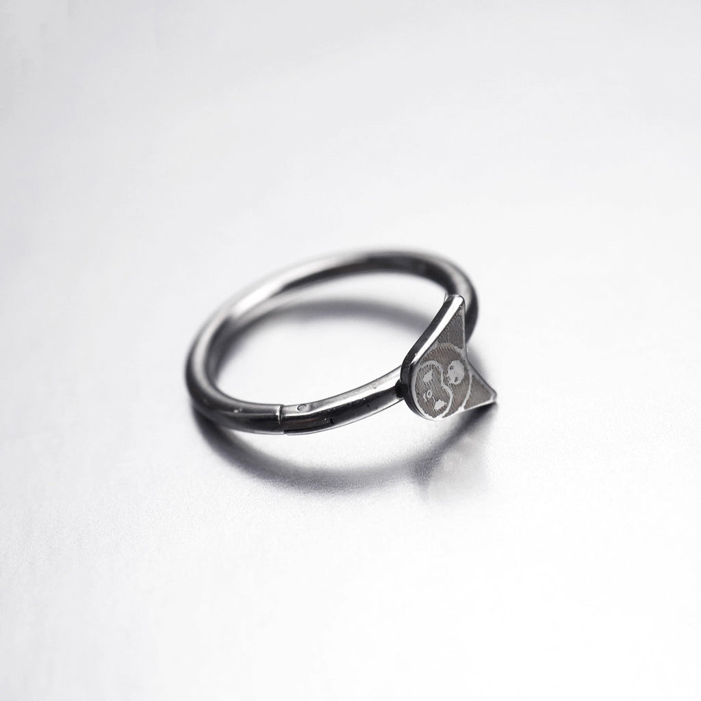 Paws & Purrs - Kuromi Stainless Steel Segment Hoop - Paws & Purrs - Kuromi Stainless Steel Segment Hoop - 8mm by CRUXJEWELRY