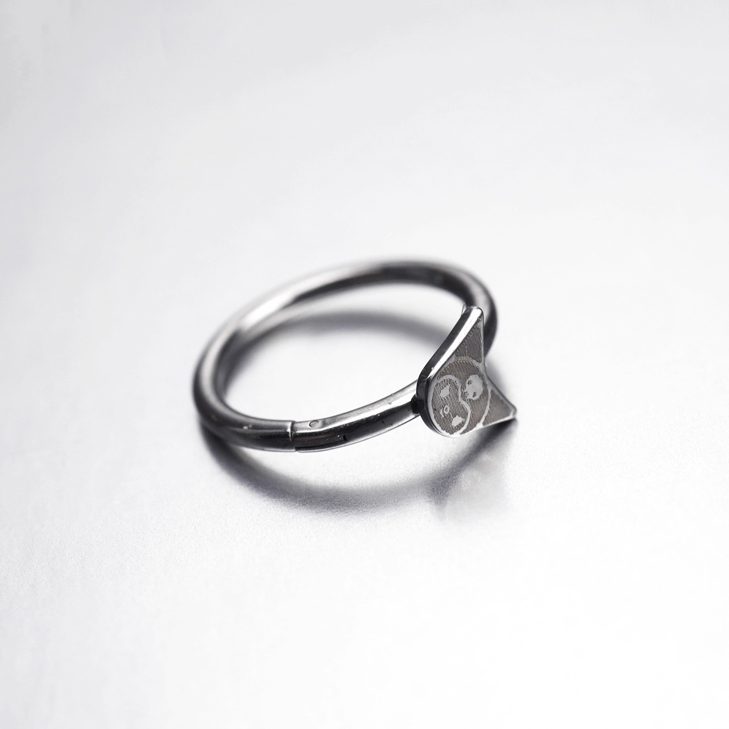 Paws & Purrs - Kuromi Stainless Steel Segment Hoop - Paws & Purrs - Kuromi Stainless Steel Segment Hoop - 8mm by CRUXJEWELRY