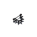 Black & White Spike Stainless Steel Nipple Rings - Black & White Spike Stainless Steel Nipple Rings - Black / Single by CRUXJEWELRY