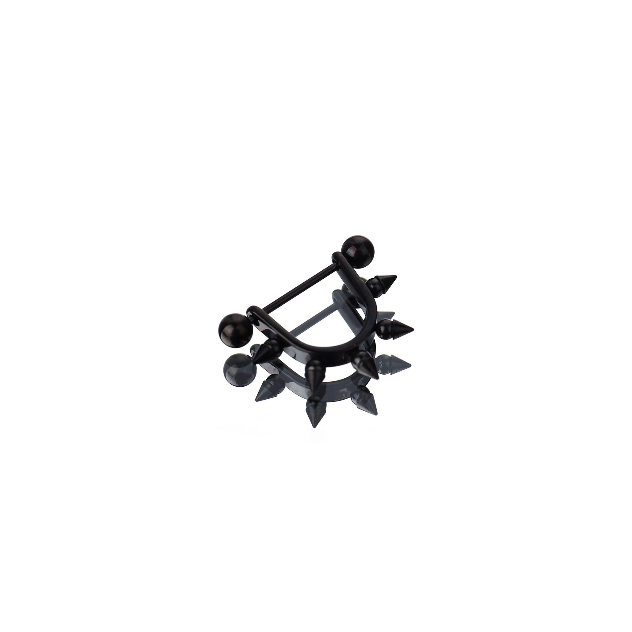 Black & White Spike Stainless Steel Nipple Rings - Black & White Spike Stainless Steel Nipple Rings - Black / Single by CRUXJEWELRY