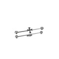 Black & White Cross Stainless Steel Industrial Barbell - Black & White Cross Stainless Steel Industrial Barbell - Sliver by CRUXJEWELRY