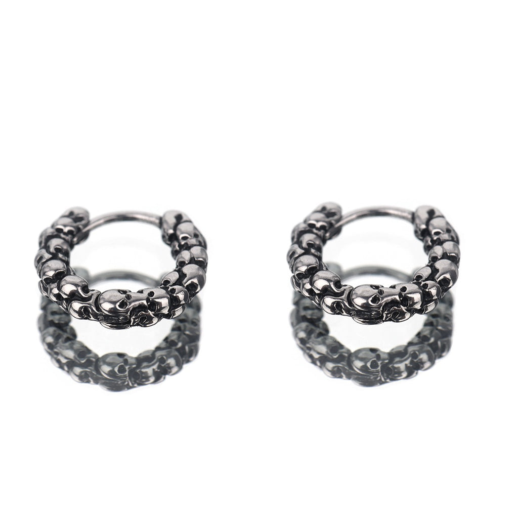 Skull Head Stainless Steel Earrings - Skull Head Stainless Steel Earrings - Set by CRUXJEWELRY